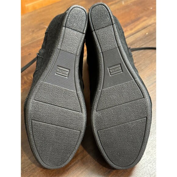 Toms Desert Wedge High Black Suede Size 9 - Picture 9 of 10